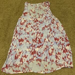 Splendid Light Blue W/ Multi-Colored Design Tank Top Size M